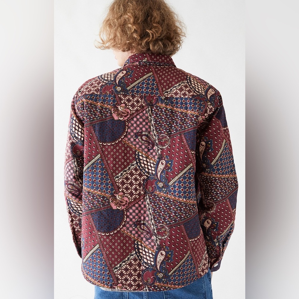 PacSun Quilted Shirt Jacket Men’s Multi Color Paisley Size Medium - Picture 2 of 13